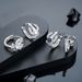 Hip Hop Style Zircon With Blue Sea King Trident Without Ear Holes, Personalized Trendy Inlaid Earrings For Men And Women_ipsvogv.com