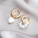 Fashion Ins Style Pearl Beaded Earrings Women's Asymmetric Love Pendant Earrings Spice Girl_ipsvogv.com