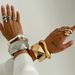 ins cyber style geometric faceted bracelet fashion bracelet pockmarked alloy open bracelet for women_ipsvogv.com