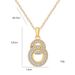 Light Luxury Temperament, Double Ring Titanium Steel Necklace, Women's Personality, Fashion, Versatile, Zircon Inlaid_ipsvogv.com