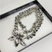 Heavy Industry Exaggerated Metal Lily Flower Niche Long Bead Necklace, Personalized Fashionable Modern Sweater Chain_ipsvogv.com