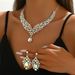 2025 Duoduo Bride Necklace And Earring Set Large Water Drop Wedding Banquet Dress Accessories Matching_ipsvogv.com