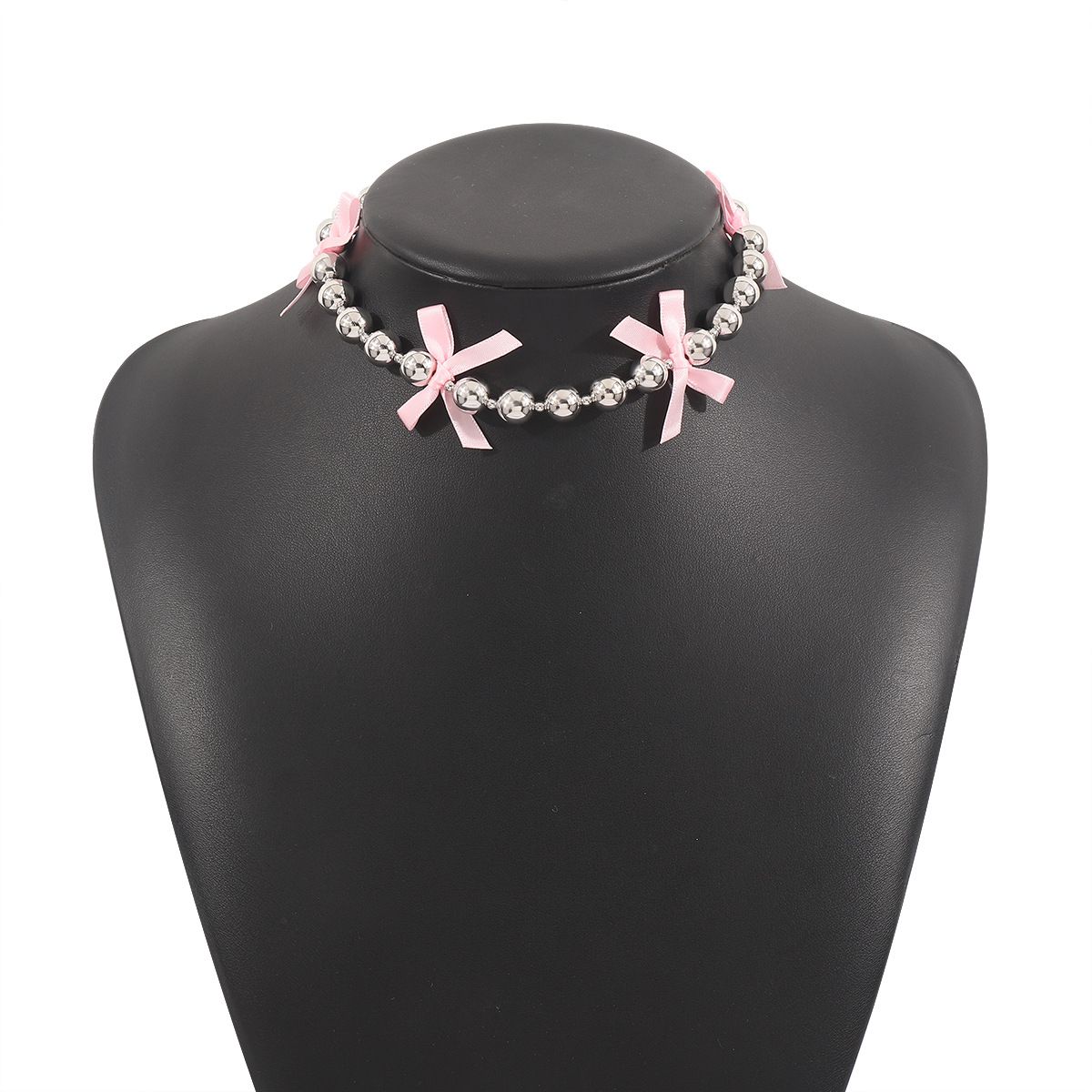 N11915 niche temperament high-end collarbone chain Y2K spicy girl style bow bead necklace_ipsvogv.com