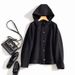 Women's Clothing quality double sided wool coat with hood and short button for women_ipsvogv.com