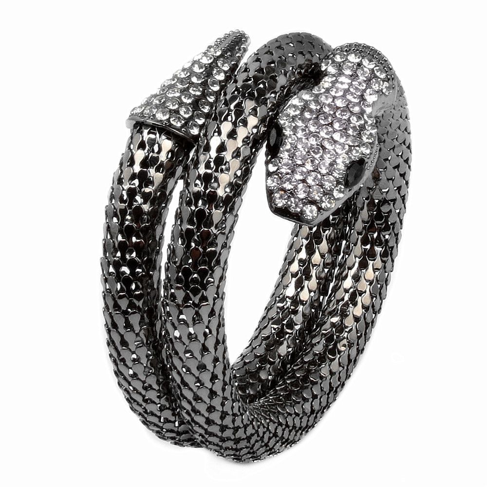 Popular Women's Exaggerated Gold Hollow Diamond Python Bracelet_ipsvogv.com