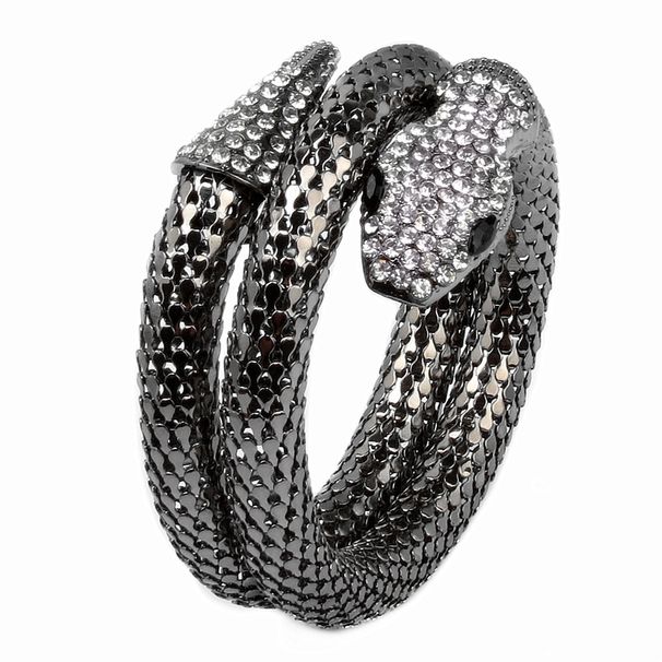 Popular Women's Exaggerated Gold Hollow Diamond Python Bracelet_ipsvogv.com