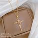 】 Cross 【 Light Luxury Charm Gorgeous Full Diamond Necklace Women's Versatile Clavicle Titanium Steel Chain 【 】_ipsvogv.com