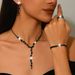 Women’s Jewelry Set Fashion New Women's Jewelry Necklace Earrings Fashionable And Simple Bridal Necklace Accessories Retro Jewelry Niche Personality_ipsvogv.com