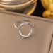 Stainless Steel Hollow Geometric Oval Opening Ins Style Versatile And Simple Ring For Women_ipsvogv.com