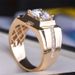 Classic Carbon High Simulation Men's Diamond Mosonite Plated Dominant Wedding Ring_ipsvogv.com