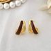 Women's Jewelry Retro Double Layer Enamel Drip Earrings Light Luxury High End Design Maillard Simple And Versatile Earrings_ipsvogv.com