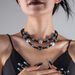 Halloween Double Layer Beaded Necklace Punk Style Personality Spider Web Ghost Print Clavicle Necklace_ipsvogv.com