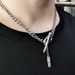 Hip Hop Cuban Titanium Steel Men's Necklace Versatile And Unique, Colorless Splicing Collar Chain Instagram Style_ipsvogv.com