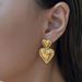 Unisex Fashionable Niche INS Titanium Vintage Large And Small Peach Heart Gold Earrings_ipsvogv.com