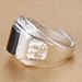 ring, Index Zircon Noble And Majestic Finger Trendy Men's Fashionable Open Mouth Wide Version Black Diamond Lucky Ring,_ipsvogv.com