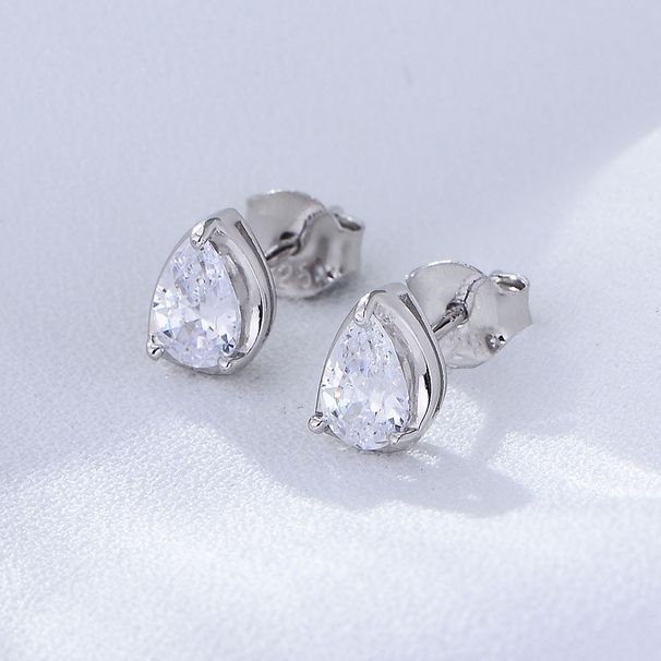 Women's Jewelry Water Drop Zircon Earrings 925 Sterling Silver Light Luxury High End Versatile Earrings Ear Jewelry_ipsvogv.com