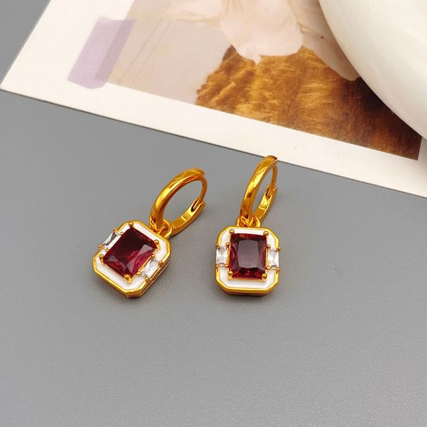 French geometric simplicity, zircon drop glaze, high-end feel earrings, exquisite fashion, and personalized earrings for_ipsvogv.com