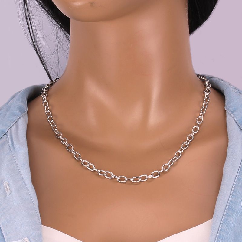 Accessories Fashion Chain Cold Wind Multi Element Geometric Peach Heart Style Necklace Set_ipsvogv.com