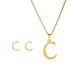 New Trendy Stainless 26 Letter English Necklace Earrings Set, Gold Pendant Necklace And Earrings, Stainless Steel Simple Men's And Women's Accessories_ipsvogv.com