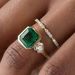 Sanjie 2025 New Internet Celebrity Women's Diamond Alloy Inlaid Green Ring Jewelry_ipsvogv.com