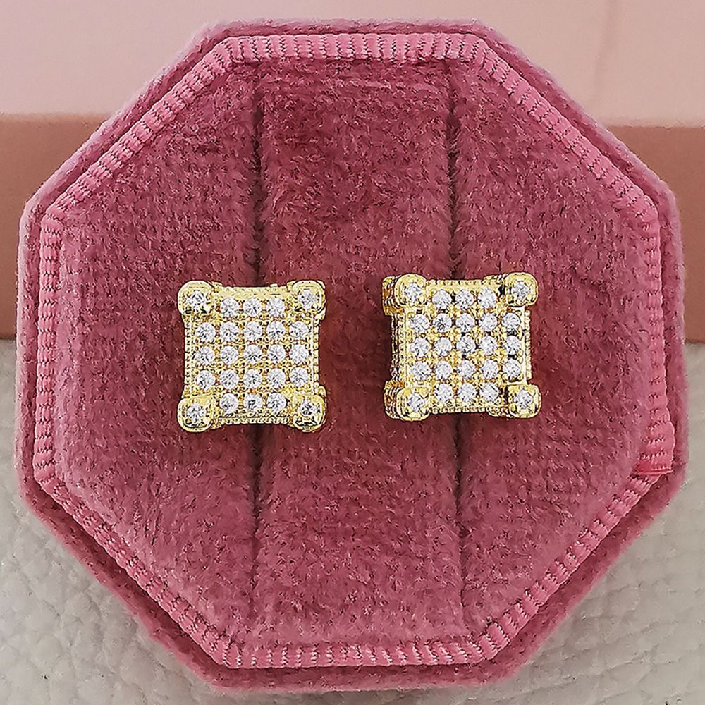 Earrings Copper Micro Inlaid Zircon Square Earstuds Hiphop Jewelry Ring e5764_ipsvogv.com