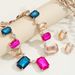 Ins Personalized Fashion Women's Earrings, Necklace Jewelry Set with Colorful Long Hip Hop Chain Earrings Inlaid_ipsvogv.com