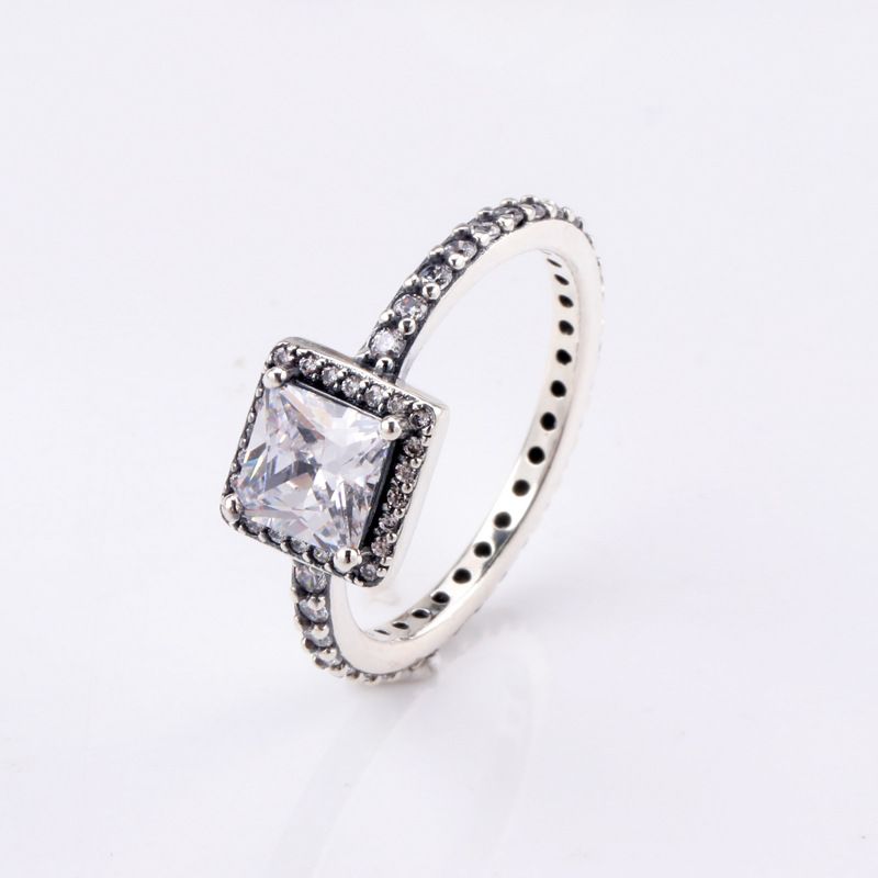 Women's Jewelry White Copper Ring Square Zircon Ring Personality Creative Ring_ipsvogv.com