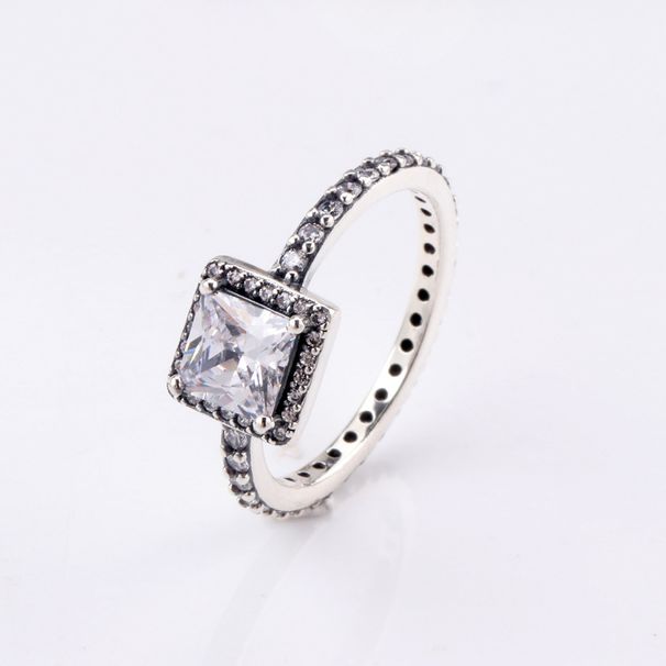Women's Jewelry White Copper Ring Square Zircon Ring Personality Creative Ring_ipsvogv.com