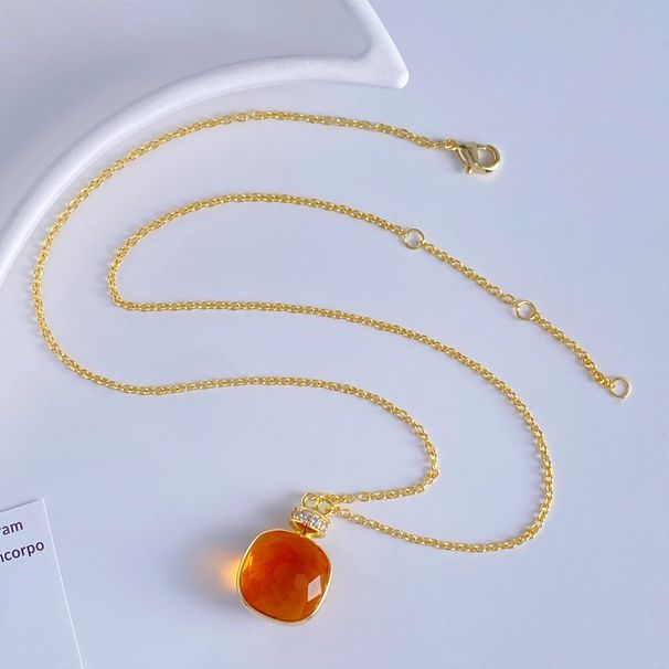 Women's Jewelry Creative Original Design Perfume Bottle Crystal Single Flower Necklace Earrings Artificial Crystal Necklace Earrings_ipsvogv.com