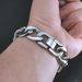 Classic Style Hip Hop Primary Colors Silver Tone Stainless Steel Bracelet Polished Like Mirror_ipsvogv.com
