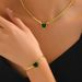 Feng women's necklace, bracelet, jewelry set, high-end feel, inlaid with heart-shaped grandmother, green diamond, niche_ipsvogv.com