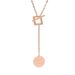 Love round card buckle titanium steel necklace female ins cold style clavicle chain trendy net red niche design necklace_ipsvogv.com