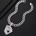 Niche Street Rap Poker Card Chain Pendant, Environmentally Friendly Alloy Cuban Necklace, Chinese Style_ipsvogv.com