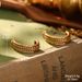 Court Style Russian Gold Niche New Medieval Earrings Tassels Inlaid Pearls Tiger Eye Design High End Earrings_ipsvogv.com