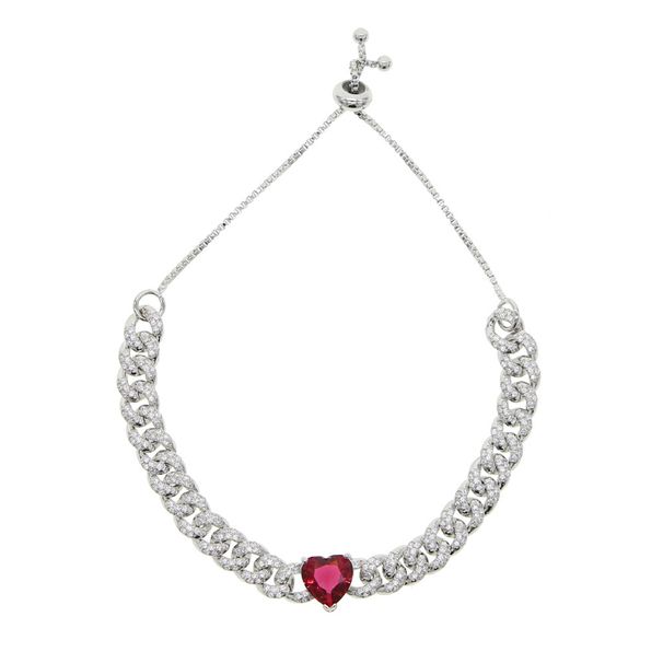 Women's Jewelry Heart Shaped Zircon Chain Bracelet Hip Hop Full Diamond Bracelet_ipsvogv.com
