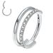 Men And Women's Jewelry G23 Titanium Seamless Ring Zircon Nose Ornaments Double Ring Nose Ring Ear Bone Ring Popular Body Piercing Ornaments_ipsvogv.com