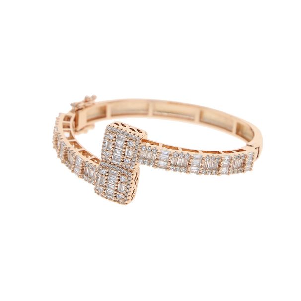 Men And Women's Jewelry - Diamond-Cut Cubic Zirconia Couple Bracelet In Gold, Rose Gold & Silver, Sizes 58mm & 62mm, Hip-Hop Style For Anniversaries_ipsvogv.com
