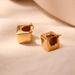 Heavy industry series high end personality earrings copper plated with K real gold geometric square three dimensional slim earrings_ipsvogv.com