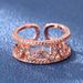 Japanese Korean Rose Gold Hollow Heart Opening Adjustable Women's Fashion And Elegance Index Finger Ring Trendy_ipsvogv.com