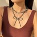 Bohemian stacked turquoise bow handmade necklace Cross border Navajo style beaded ethnic necklace_ipsvogv.com