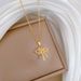 】 Pink 【 Bow Light Luxury Charm Gorgeous Full Diamond Necklace Women's Versatile Clavicle Chain Titanium Steel 【 】_ipsvogv.com