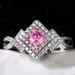 Cao Shi's new accessories creative cross winding powder diamond zircon ring women's daily accessories_ipsvogv.com