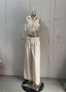 Women's fashion solid color lapel sexy sleeveless top casual pants suit_ipsvogv.com