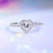 S sterling silver heart-shaped Mosang stone three claw wedding women's hot selling love ring, bracelet_ipsvogv.com