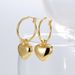 Metal Texture Ins Glossy Heart Shaped Earrings For Women Copper Plated K Gold Fashionable And Simple Peach Heart Earrings_ipsvogv.com