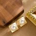 French Exquisite Fashion Small Fragrance Style Geometric Square Inlaid Pearl For Women With A Sense Of And Light Luxury_ipsvogv.com