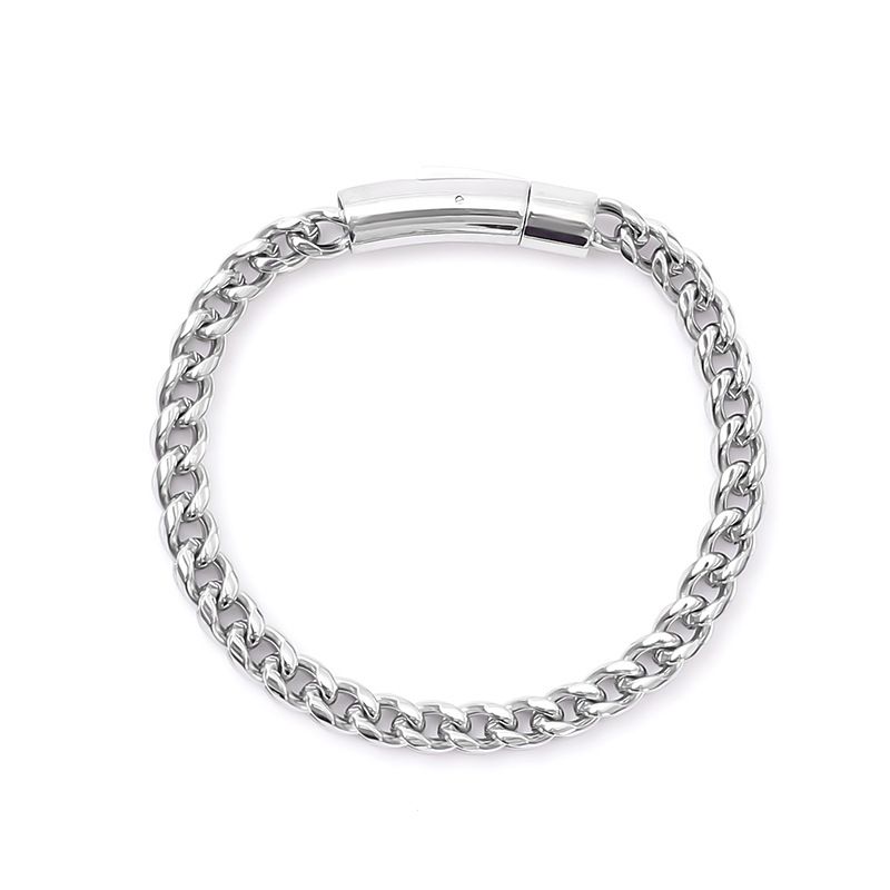 Minimalist Trendy Stainless Reversible Twist Dragon Bone Chain Men's Titanium Steel Polished Bracelet_ipsvogv.com