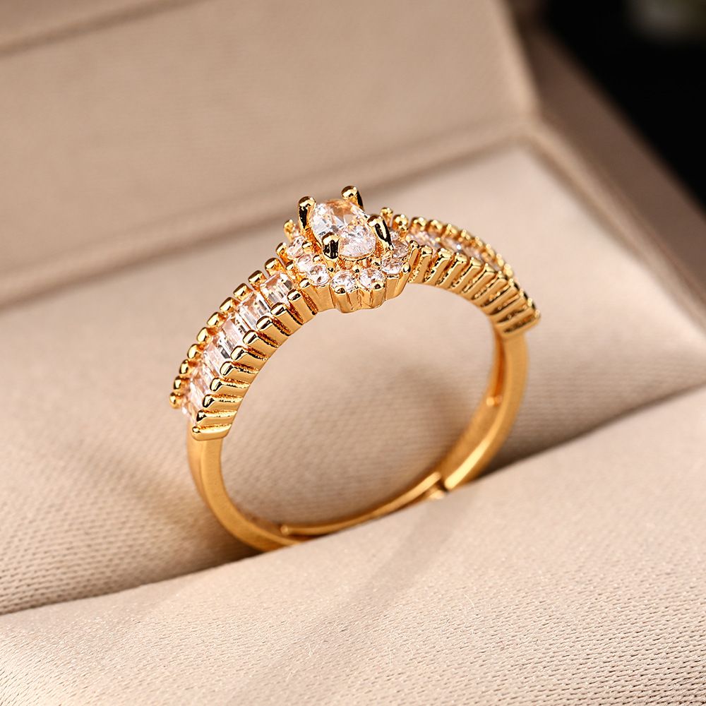 French Micro Inlaid Zircon For Women, Versatile, High-end, Light Luxury, Personalized, INS Style Open Mouth Ring Jewelry_ipsvogv.com
