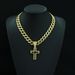 Hot Selling Black Drip Oil Cross Alloy Pendant, Hip-hop Men's Cuban Chain, Personalized And Simple_ipsvogv.com