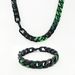 Men's Jewelry Black And Green Cuban Bracelet Jewelry Hip Hop Personality Green Ghost Diamond Necklace Bracelet Men And Women All Match Jewelry Set_ipsvogv.com